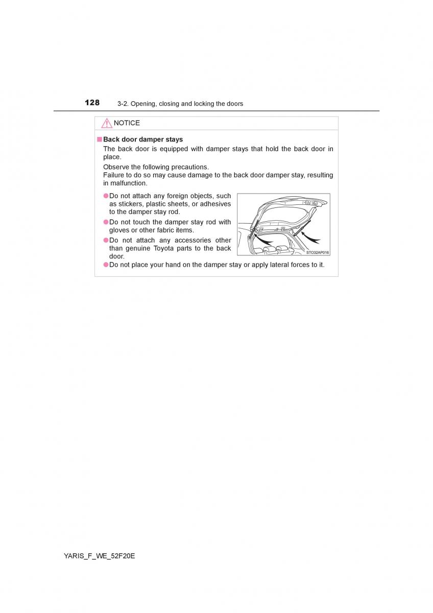 Toyota Yaris III 3 owners manual / page 128