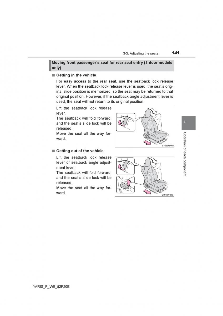 Toyota Yaris III 3 owners manual / page 141