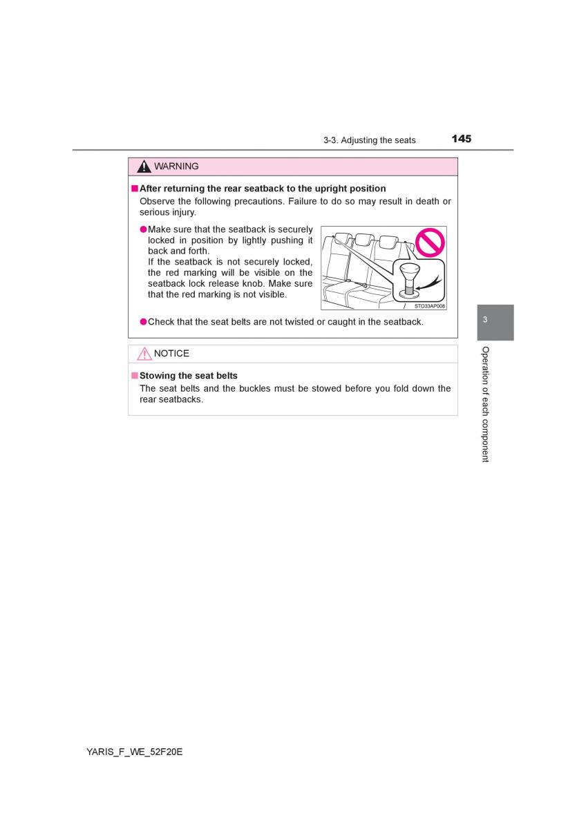 Toyota Yaris III 3 owners manual / page 145