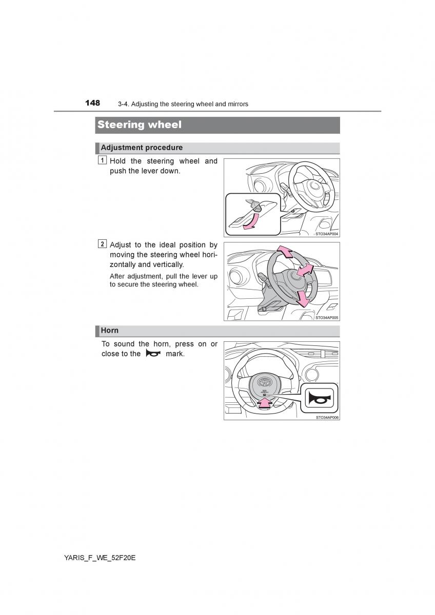 Toyota Yaris III 3 owners manual / page 148