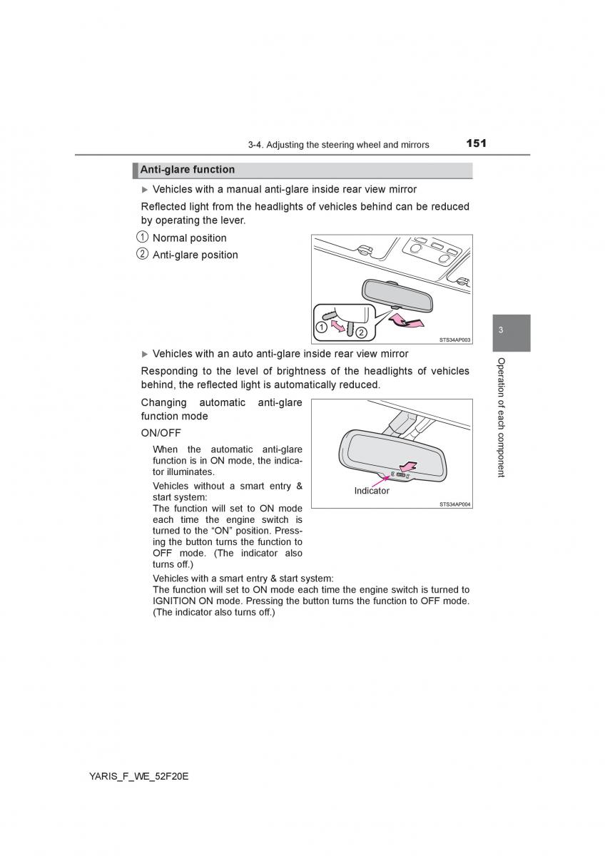 Toyota Yaris III 3 owners manual / page 151