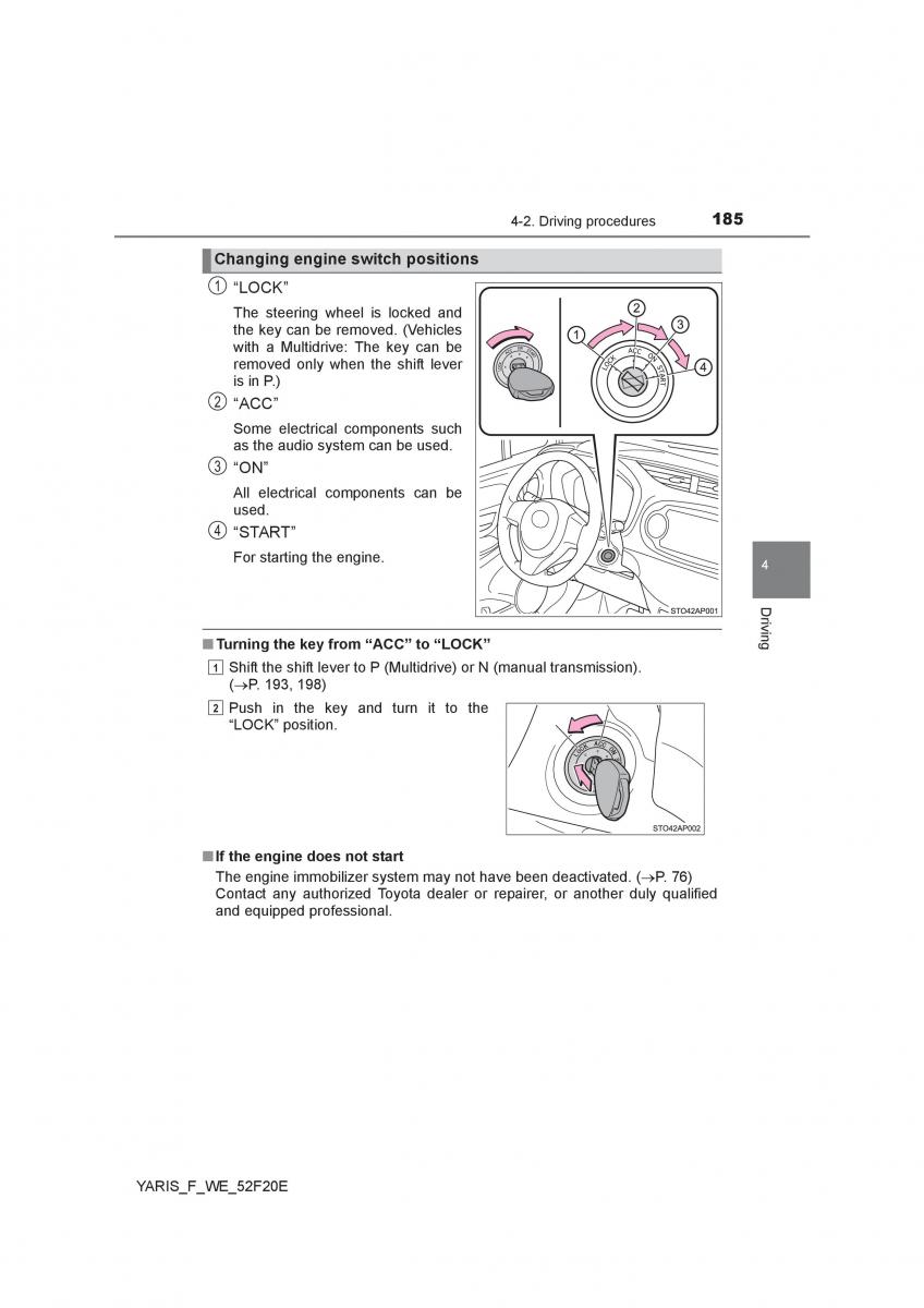 Toyota Yaris III 3 owners manual / page 185