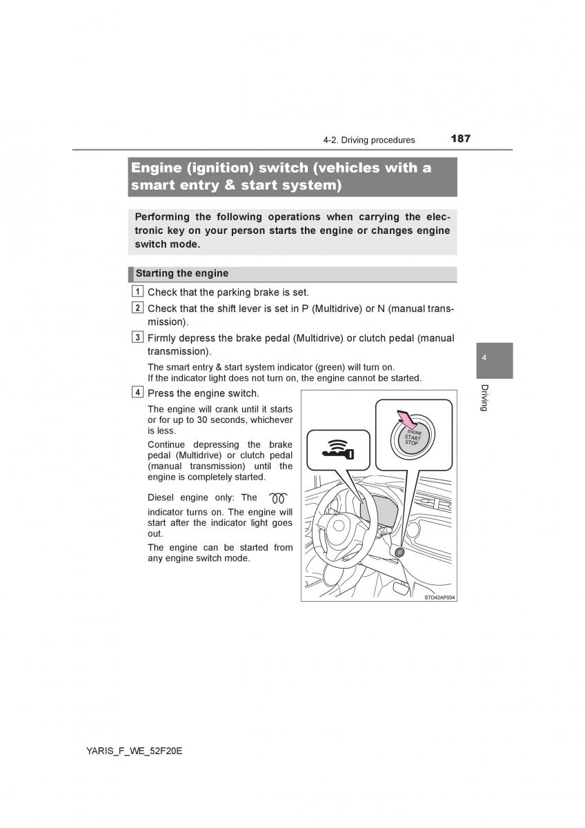 Toyota Yaris III 3 owners manual / page 187