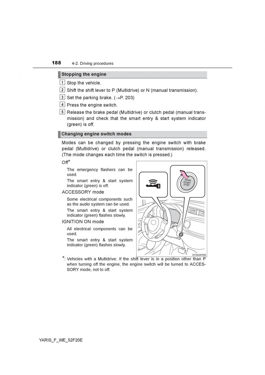 Toyota Yaris III 3 owners manual / page 188