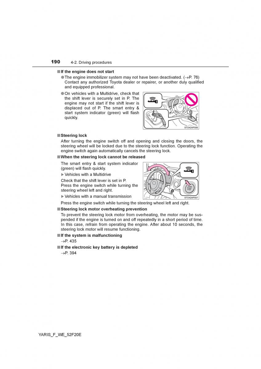 Toyota Yaris III 3 owners manual / page 190