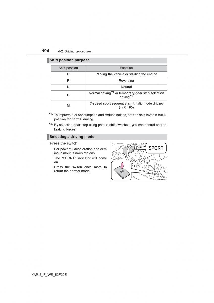 Toyota Yaris III 3 owners manual / page 194