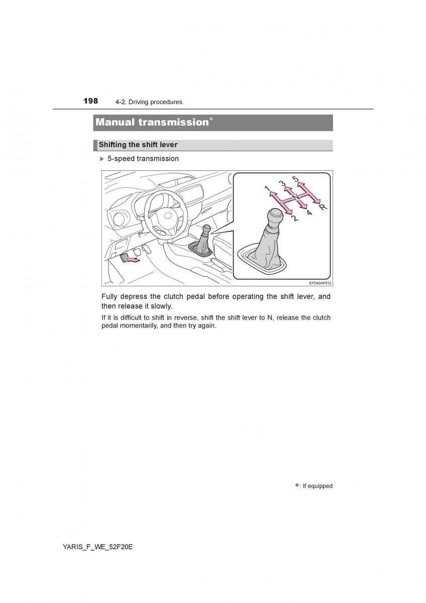 Toyota Yaris III 3 owners manual / page 198