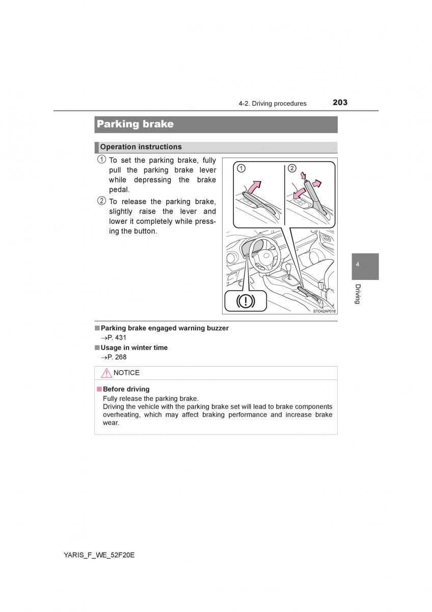 Toyota Yaris III 3 owners manual / page 203