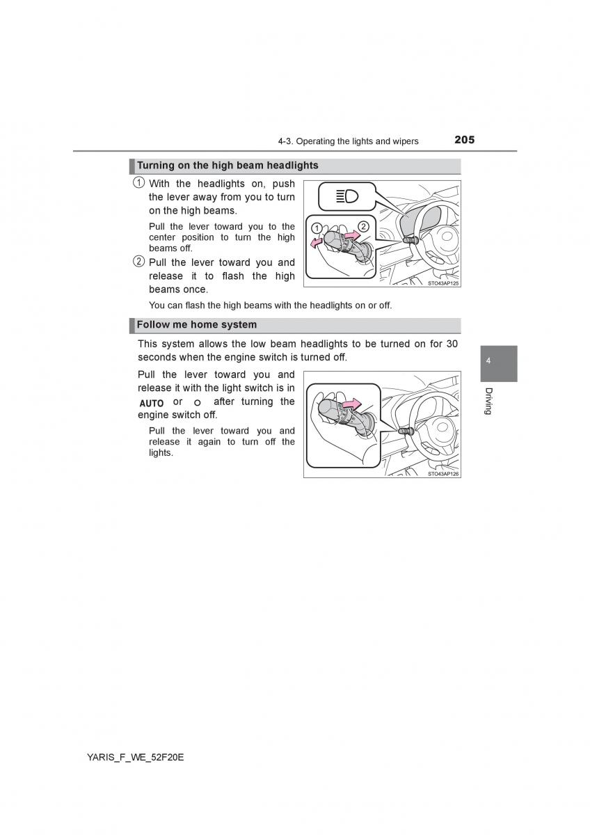 Toyota Yaris III 3 owners manual / page 205