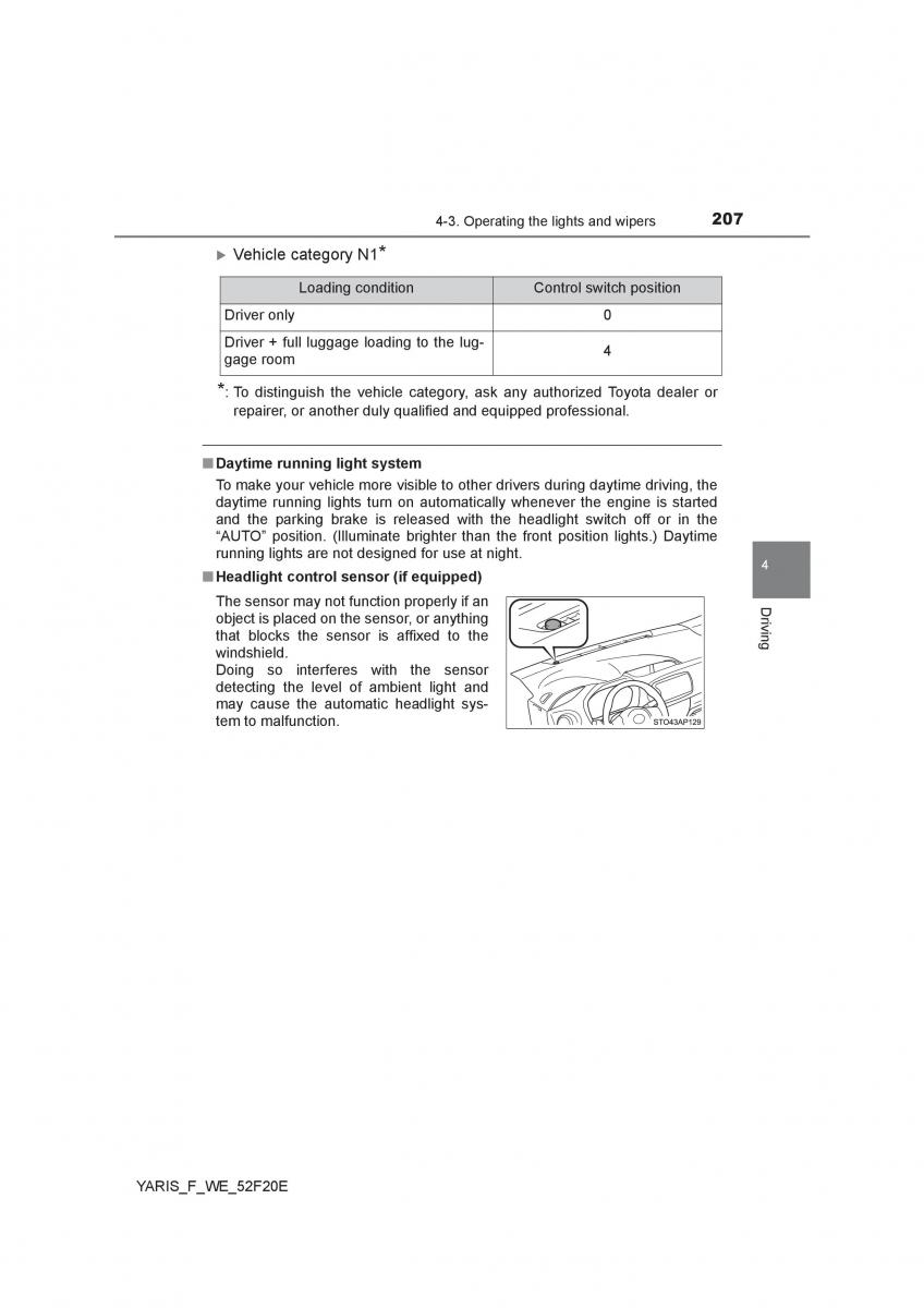 Toyota Yaris III 3 owners manual / page 207