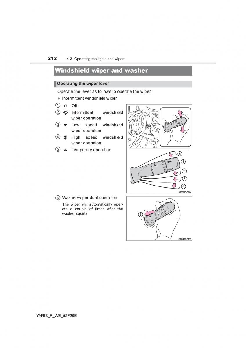 Toyota Yaris III 3 owners manual / page 212