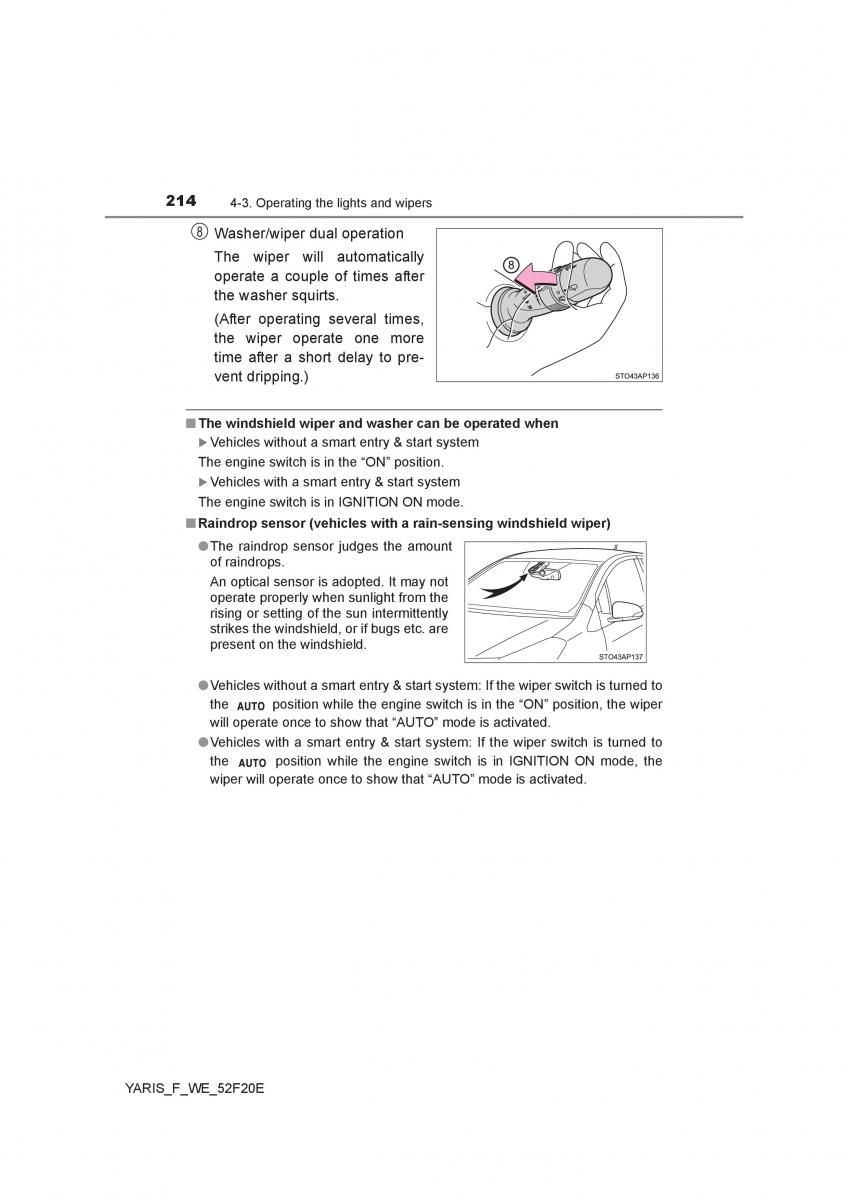 Toyota Yaris III 3 owners manual / page 214