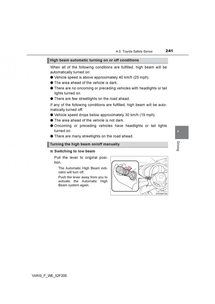 Toyota Yaris III 3 owners manual / page 241