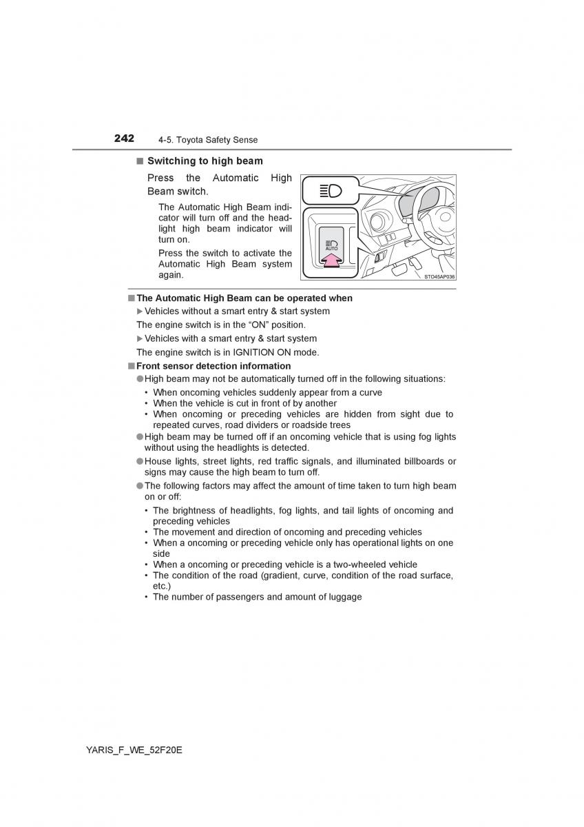 Toyota Yaris III 3 owners manual / page 242