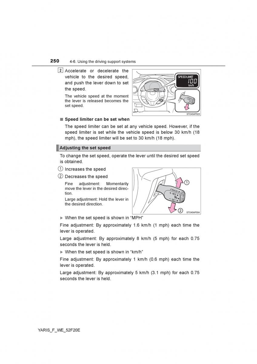 Toyota Yaris III 3 owners manual / page 250