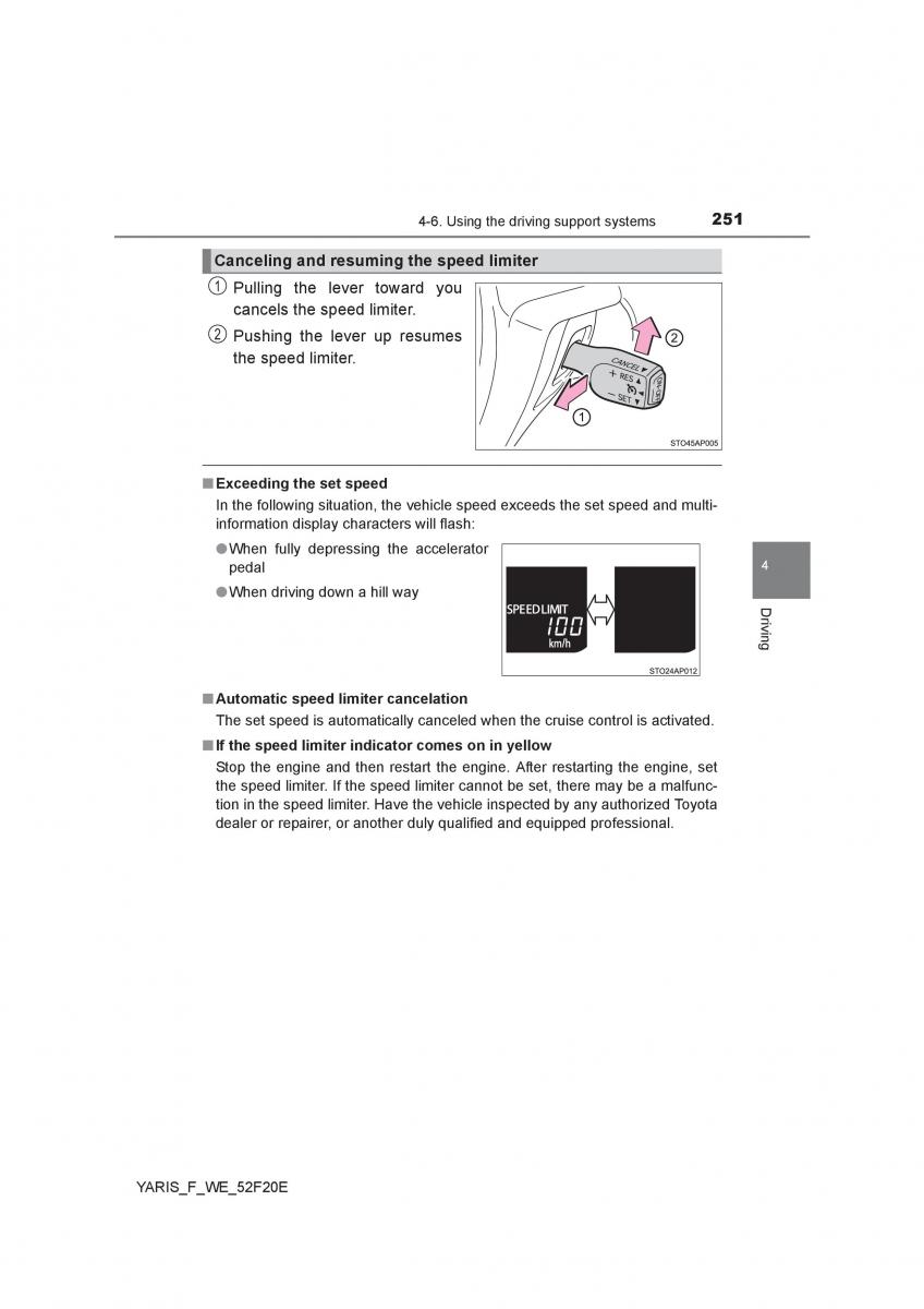 Toyota Yaris III 3 owners manual / page 251