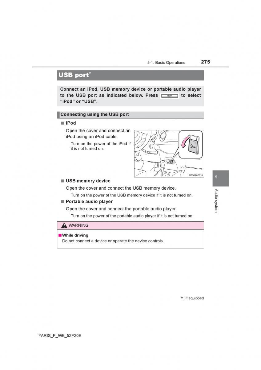 Toyota Yaris III 3 owners manual / page 275