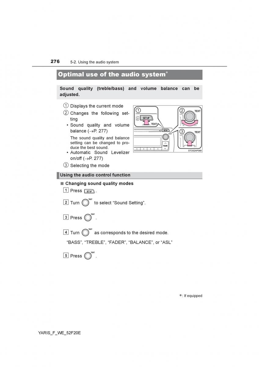 Toyota Yaris III 3 owners manual / page 276