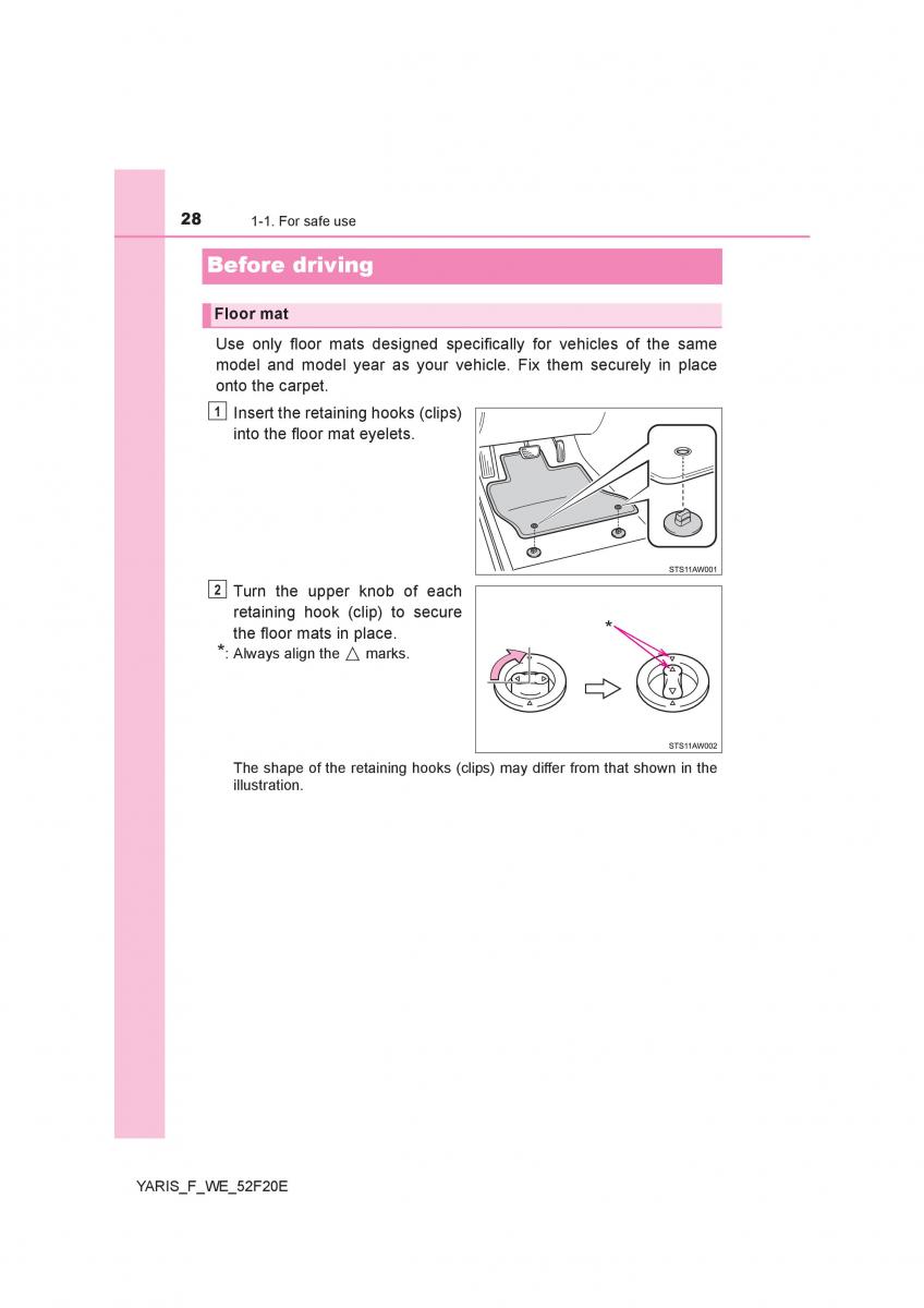 Toyota Yaris III 3 owners manual / page 28