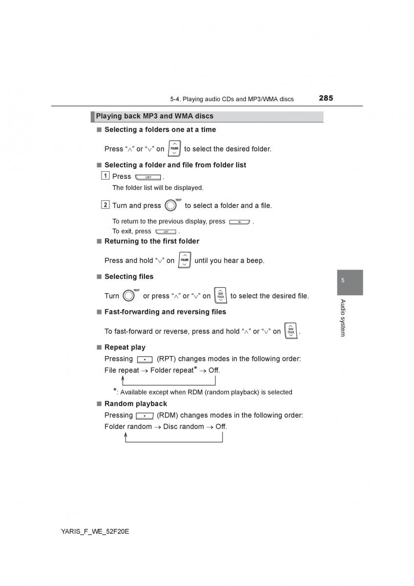 Toyota Yaris III 3 owners manual / page 285