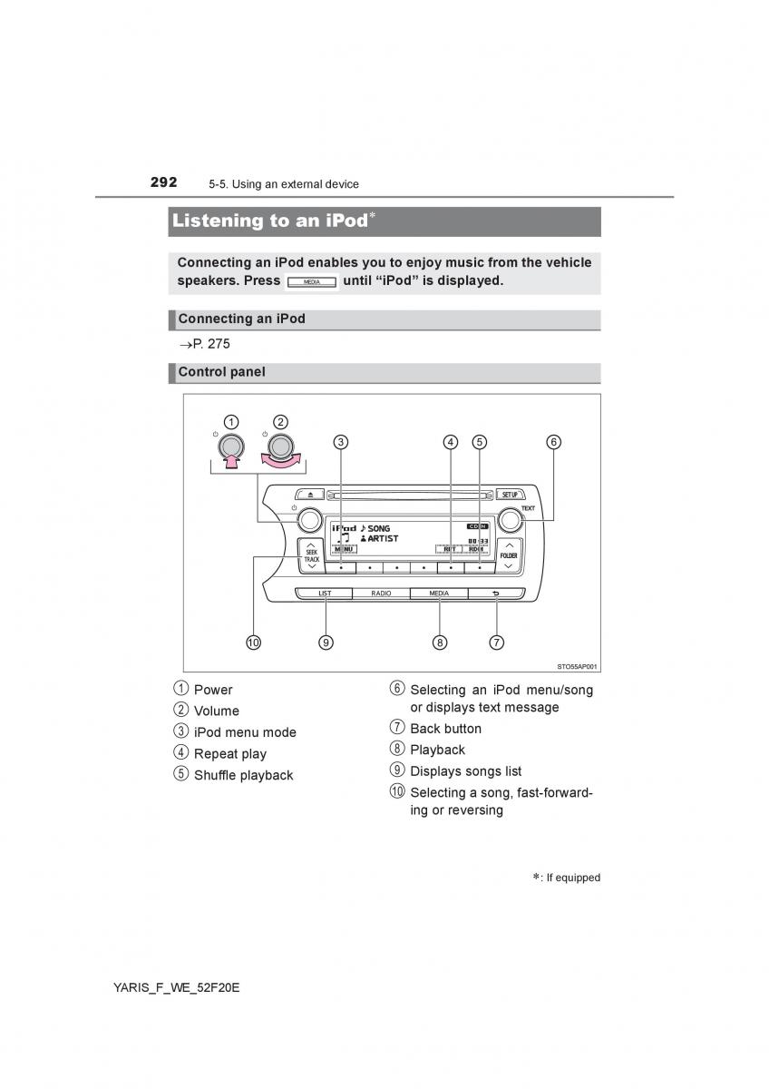 Toyota Yaris III 3 owners manual / page 292