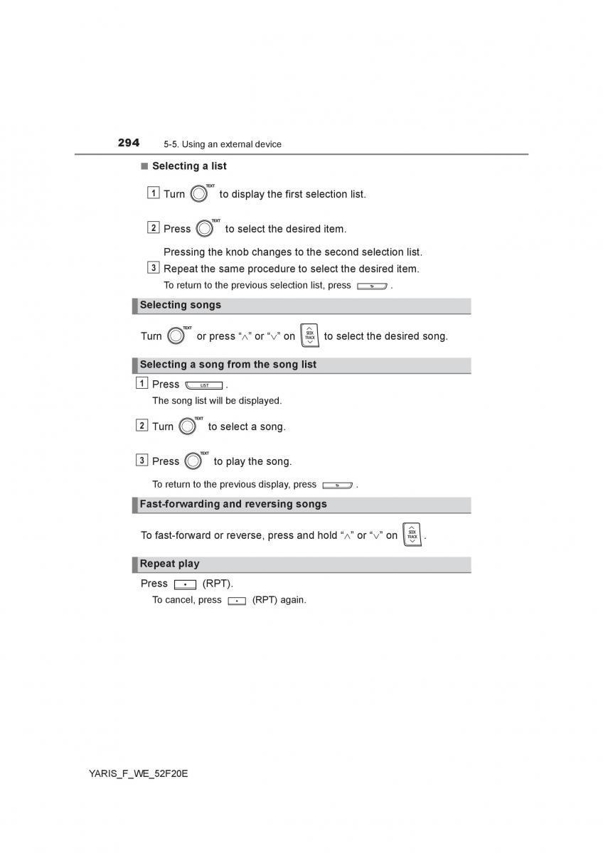 Toyota Yaris III 3 owners manual / page 294