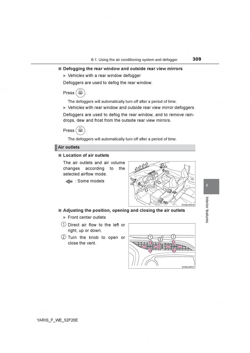 Toyota Yaris III 3 owners manual / page 309