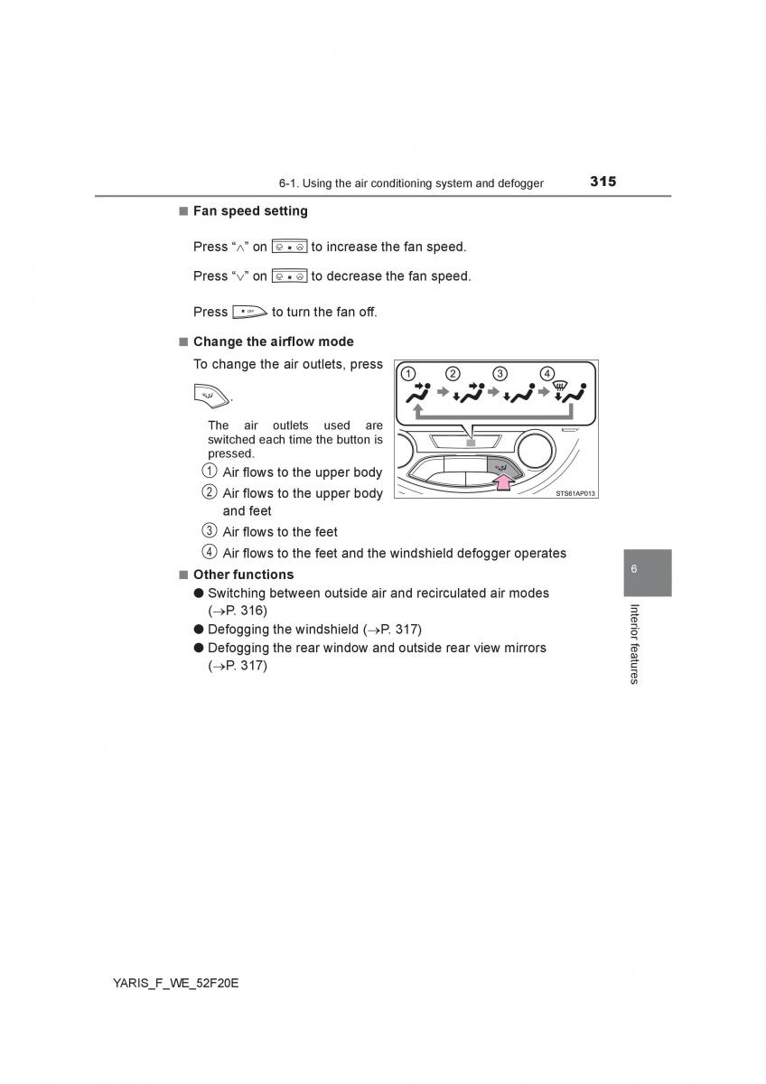 Toyota Yaris III 3 owners manual / page 315