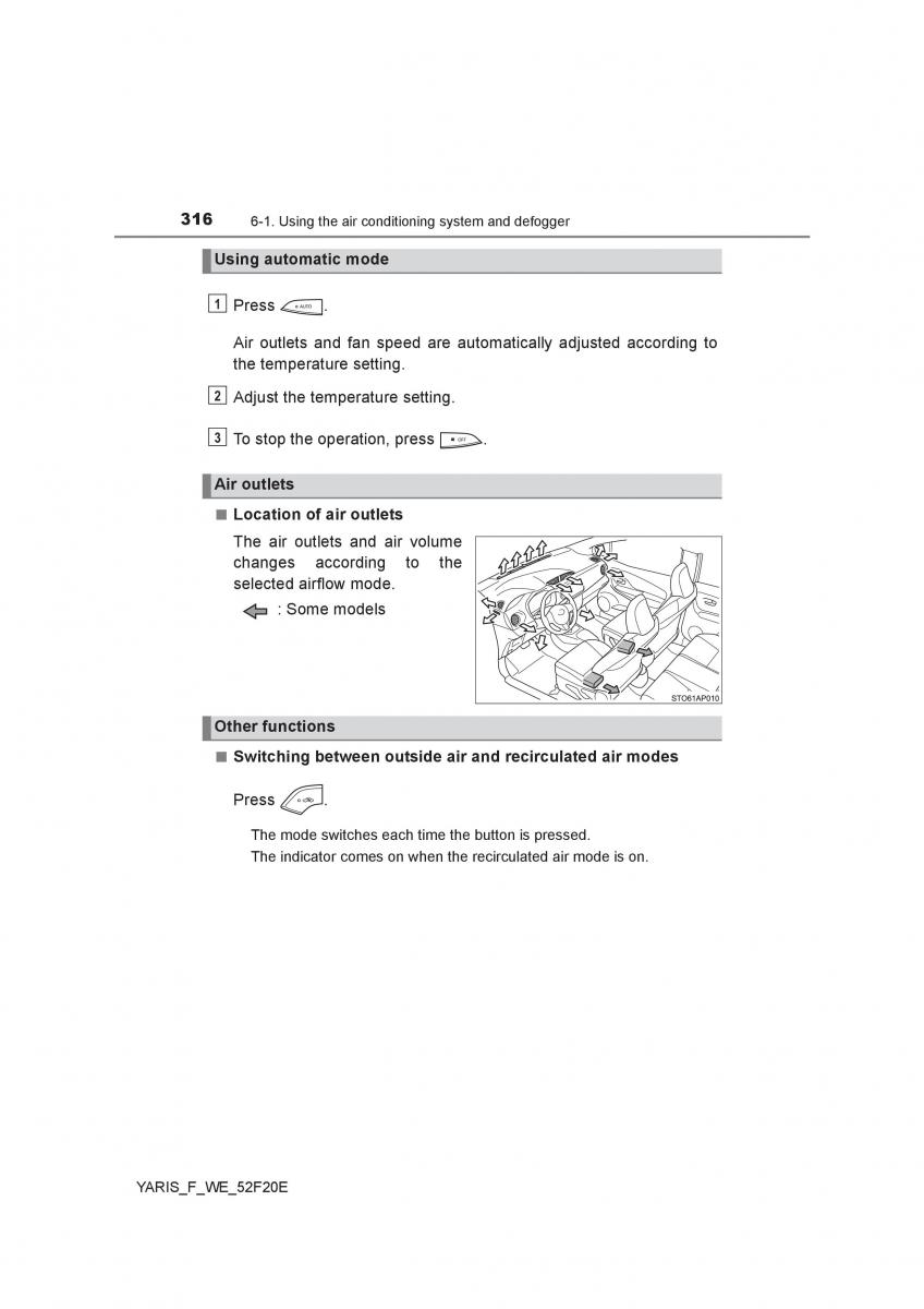 Toyota Yaris III 3 owners manual / page 316