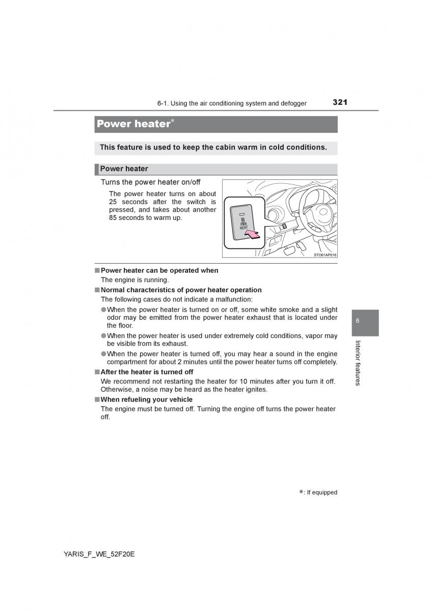 Toyota Yaris III 3 owners manual / page 321