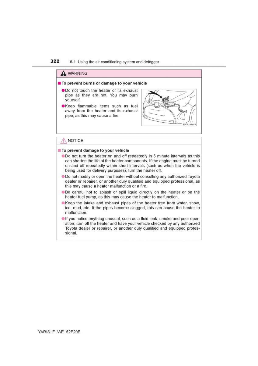 Toyota Yaris III 3 owners manual / page 322