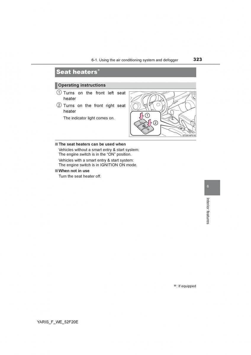 Toyota Yaris III 3 owners manual / page 323