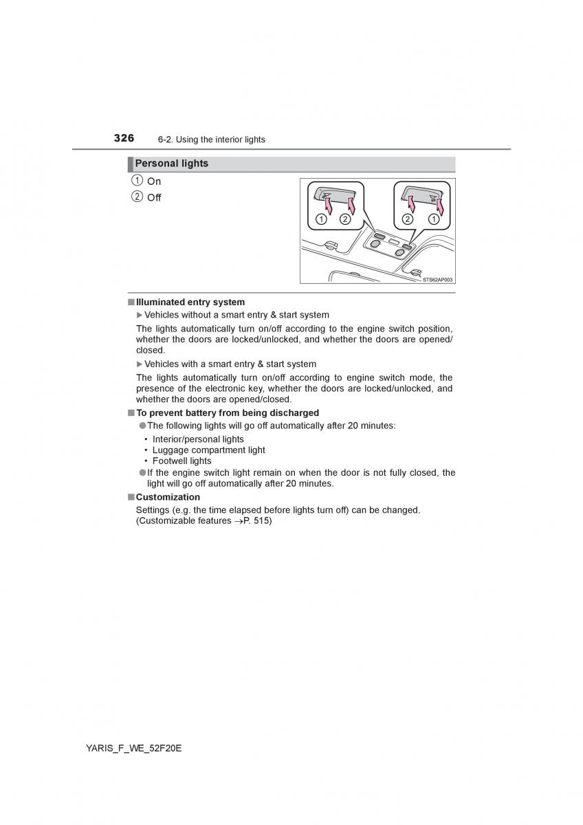 Toyota Yaris III 3 owners manual / page 326