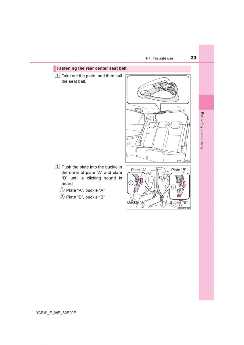 Toyota Yaris III 3 owners manual / page 33