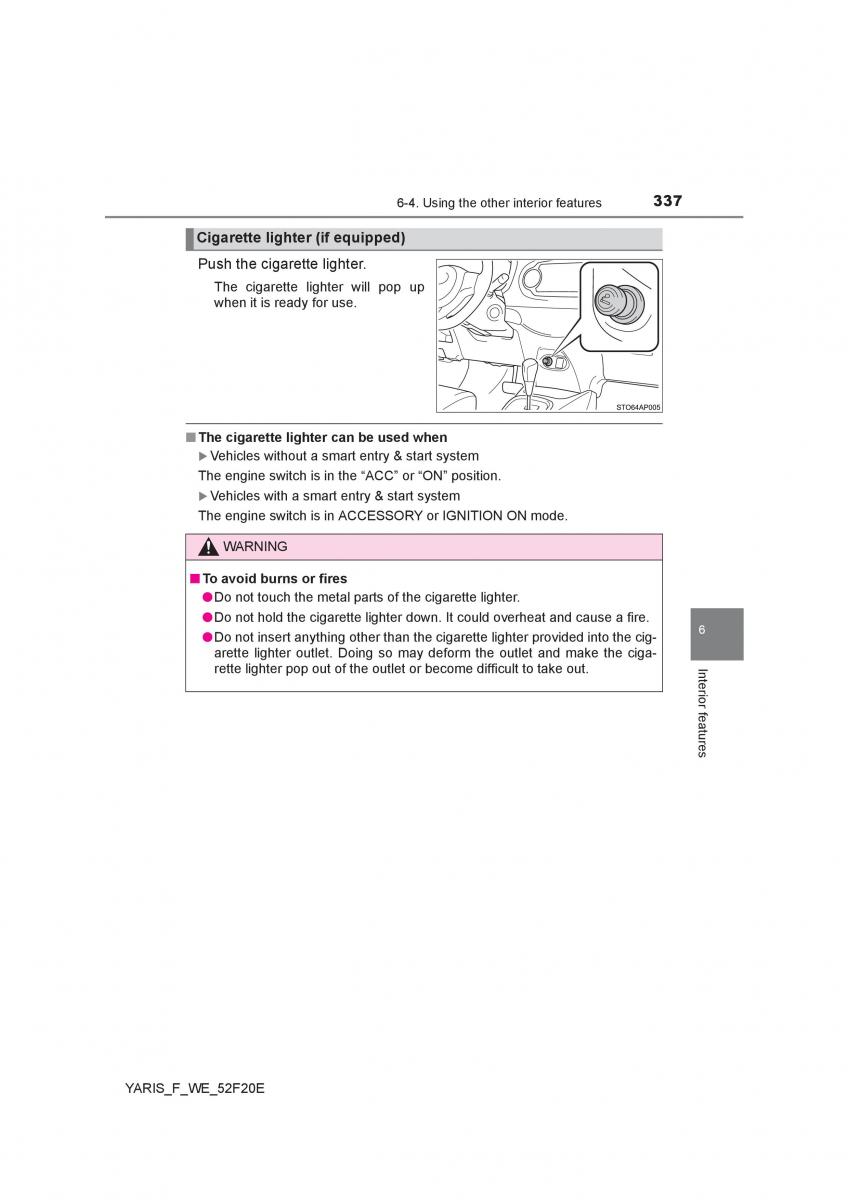 Toyota Yaris III 3 owners manual / page 337