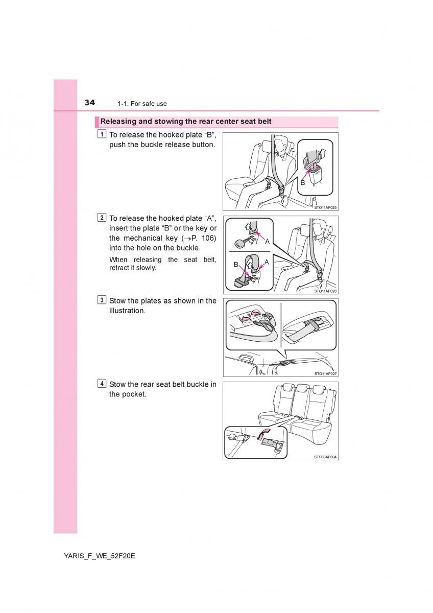 Toyota Yaris III 3 owners manual / page 34