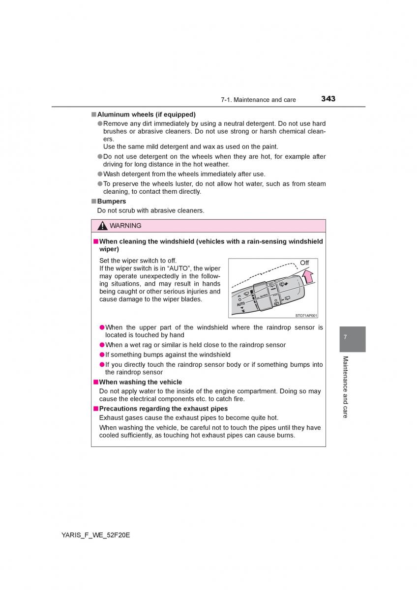 Toyota Yaris III 3 owners manual / page 343