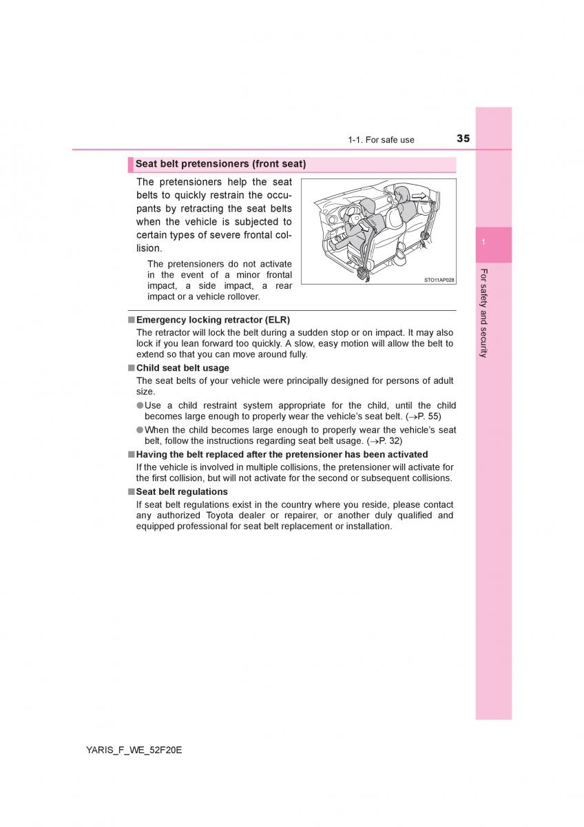 Toyota Yaris III 3 owners manual / page 35