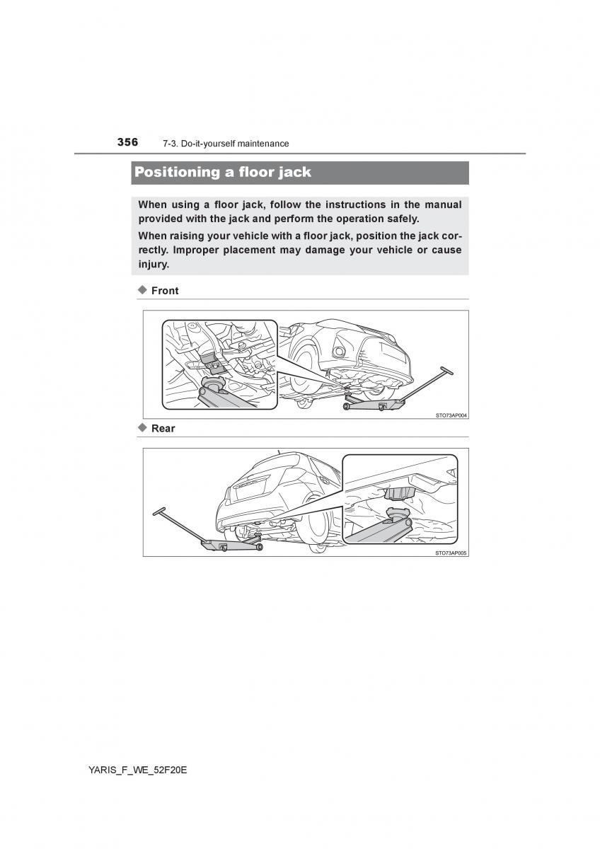 Toyota Yaris III 3 owners manual / page 356