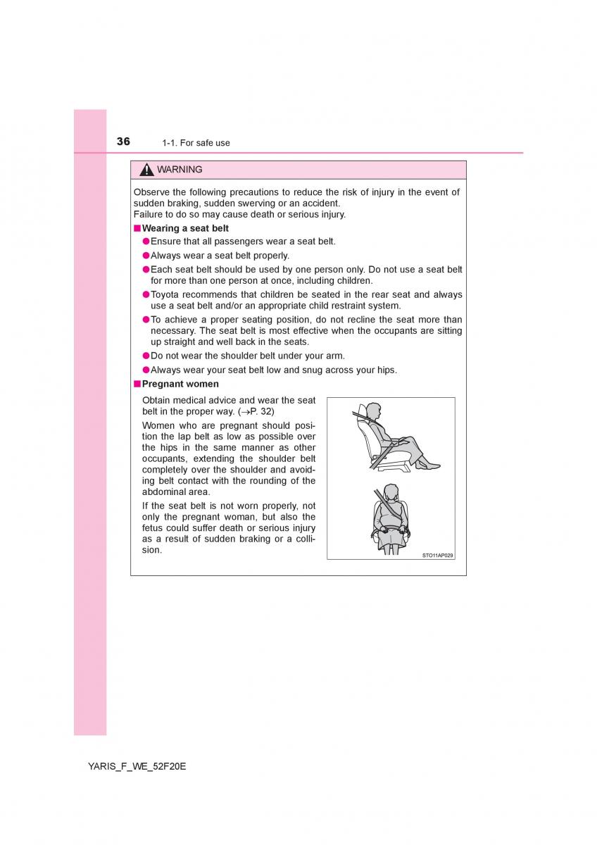 Toyota Yaris III 3 owners manual / page 36