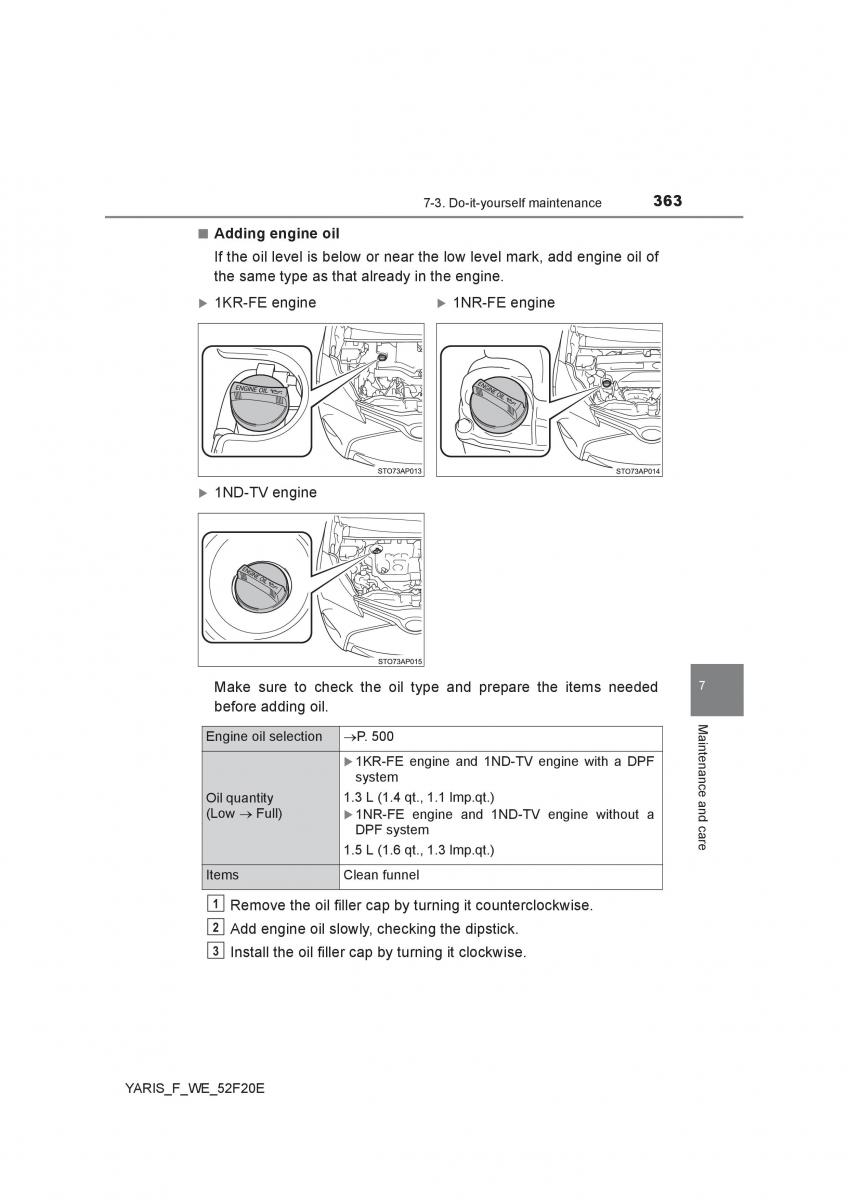 Toyota Yaris III 3 owners manual / page 363