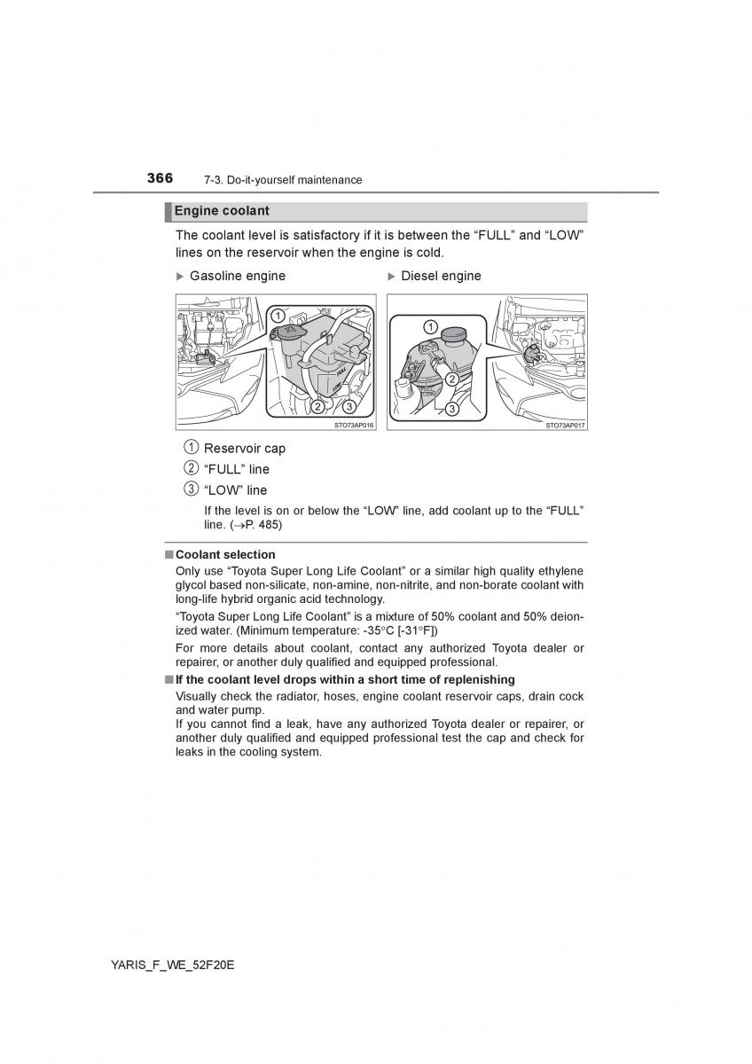 Toyota Yaris III 3 owners manual / page 366