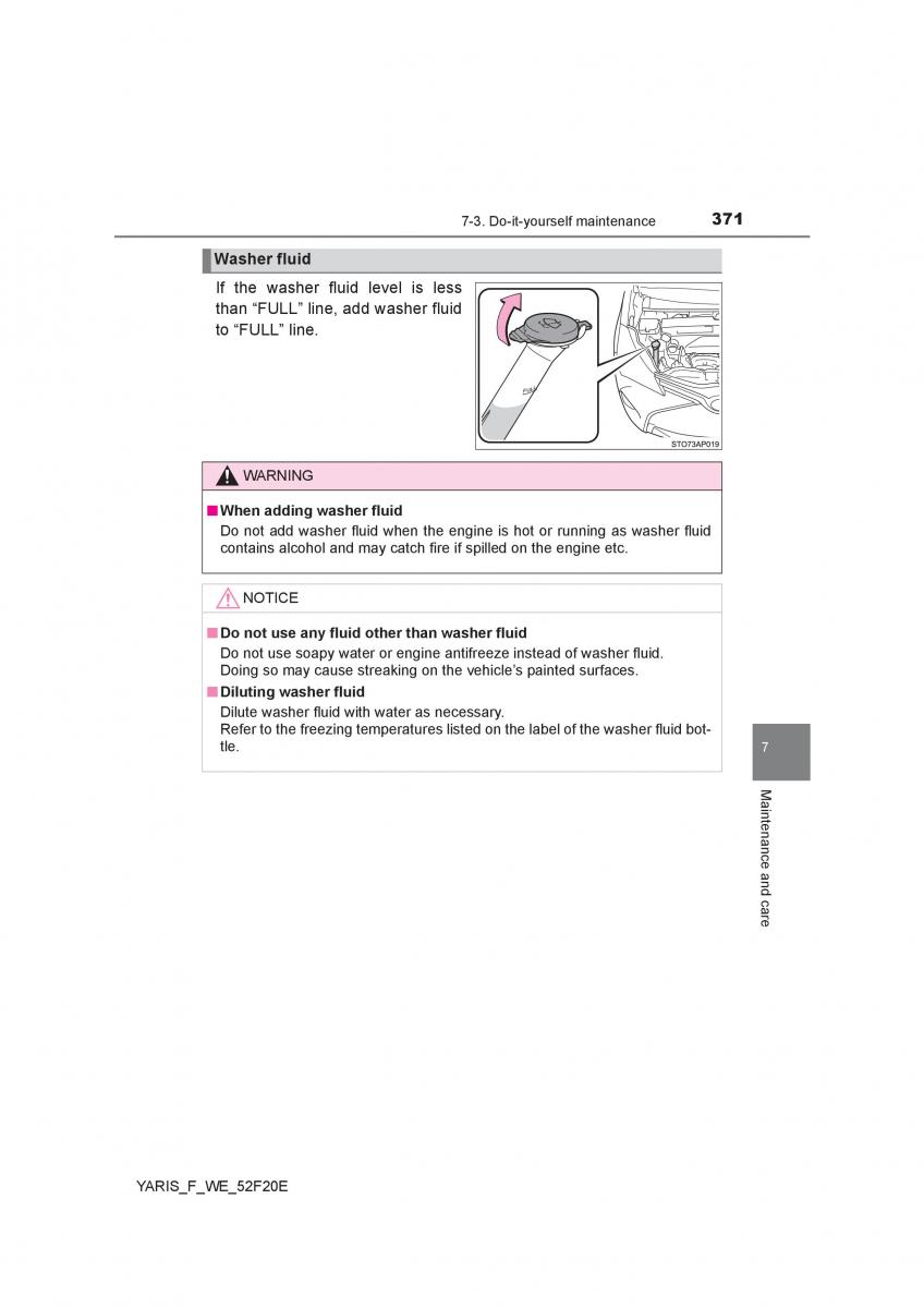 Toyota Yaris III 3 owners manual / page 371