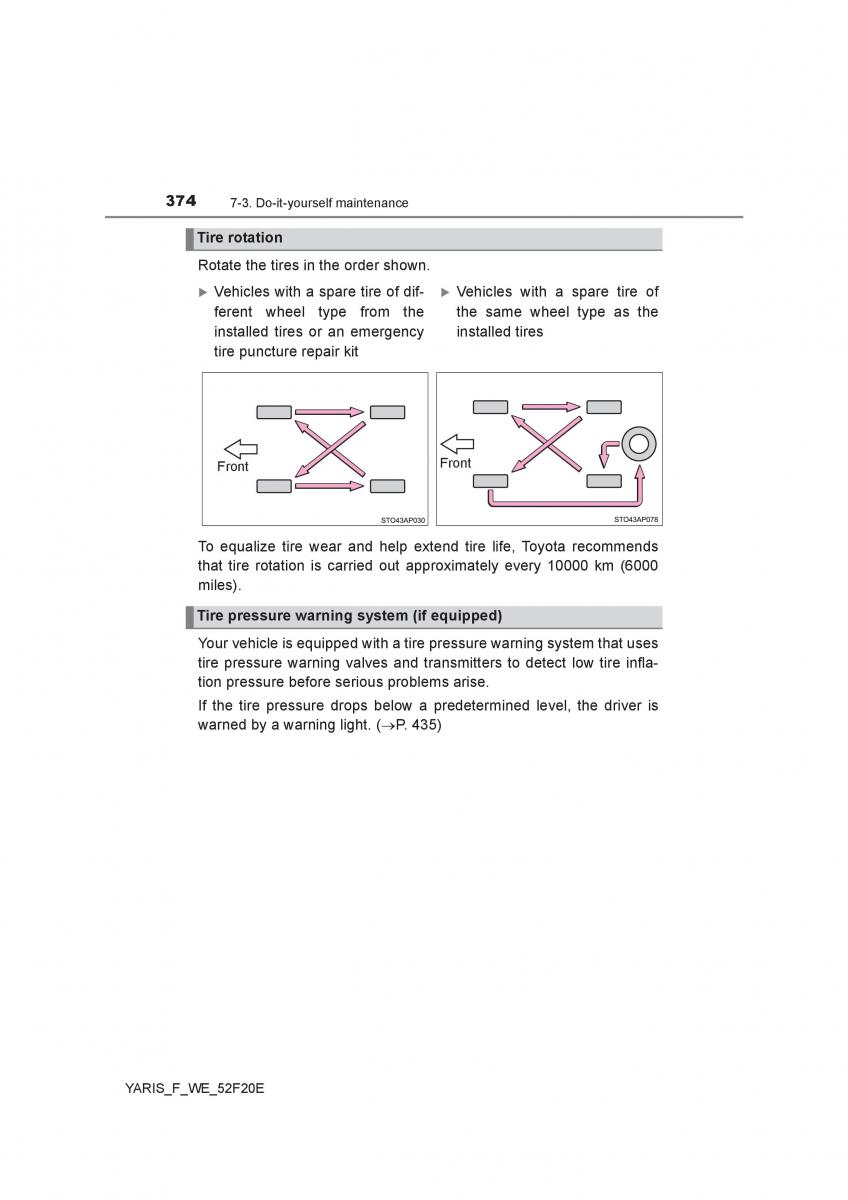 Toyota Yaris III 3 owners manual / page 374