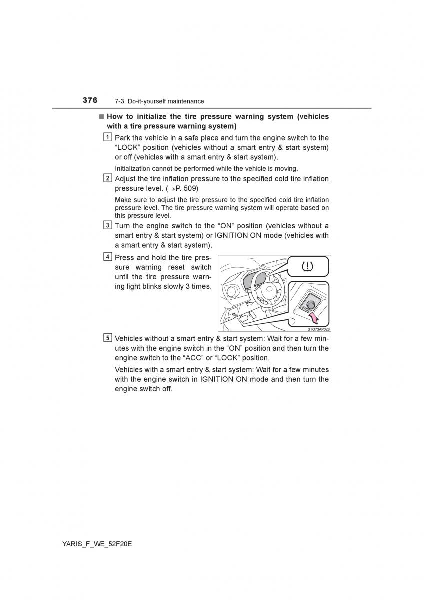 Toyota Yaris III 3 owners manual / page 376