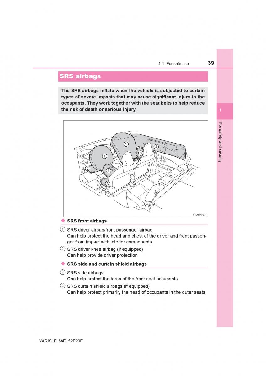 Toyota Yaris III 3 owners manual / page 39