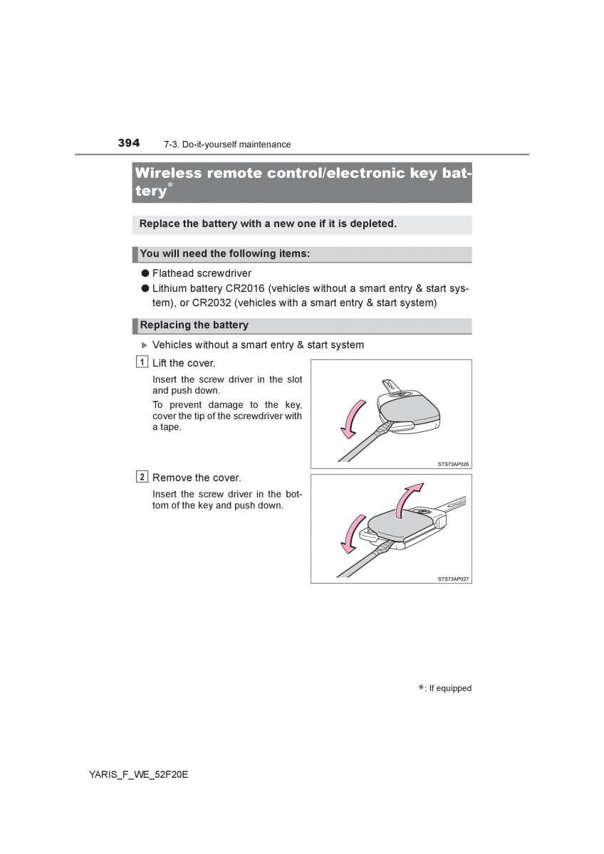 Toyota Yaris III 3 owners manual / page 394