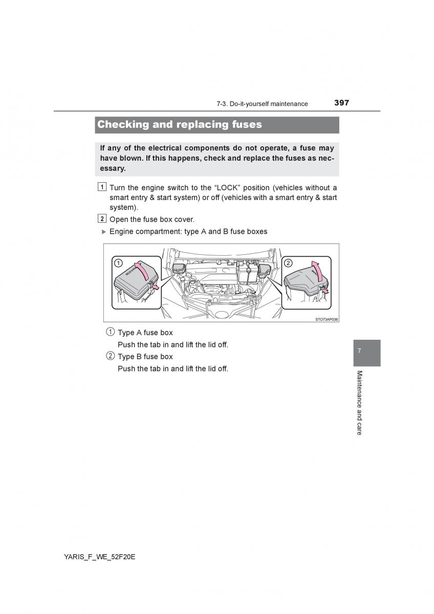 Toyota Yaris III 3 owners manual / page 397