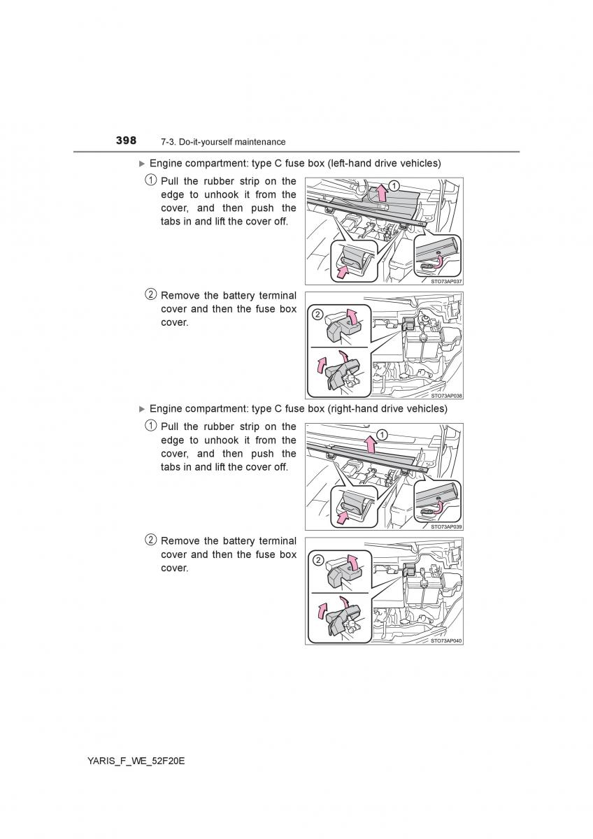 Toyota Yaris III 3 owners manual / page 398