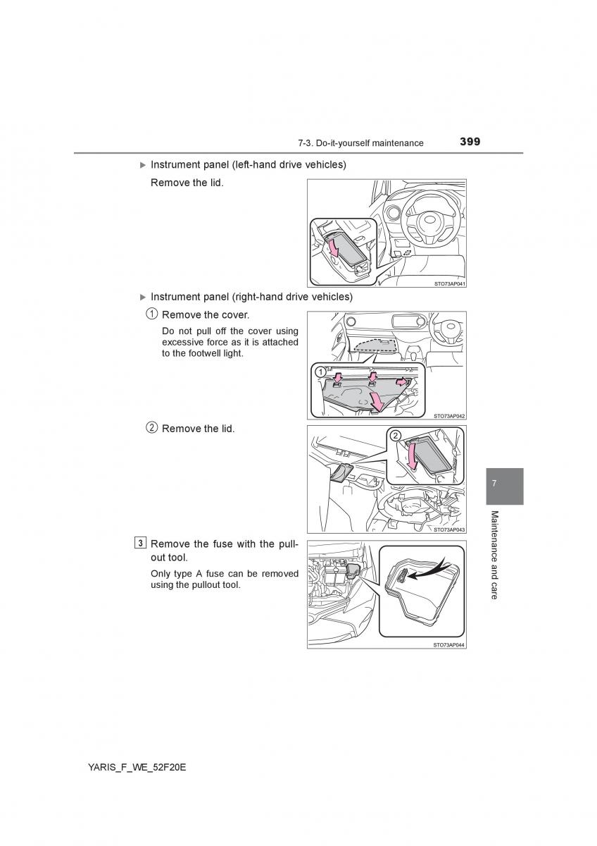 Toyota Yaris III 3 owners manual / page 399